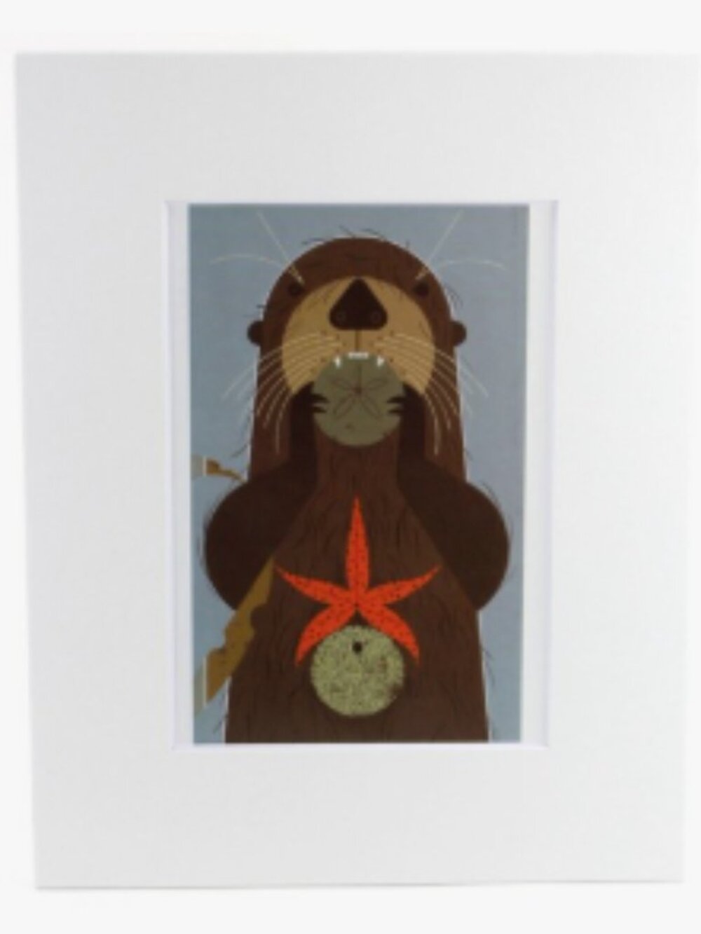 Charley Harper - Otter-  Otterly Delicious - Matted Notecard
